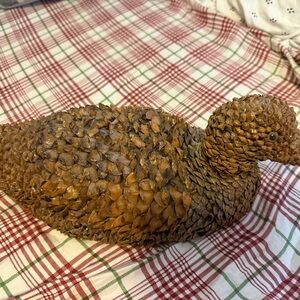 Decorative Pinecone Duck Figurine